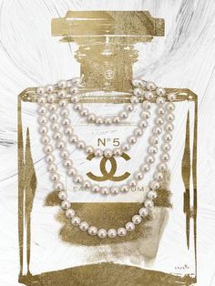 chanel no 5 perfume bottle with pearls