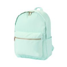 Whether this Backpack is for school or travel, it is the perfect combination of fun and functional! The adjustable shoulder straps make this backpack super easy to carry and it is a breeze to find just the right place for everything in the large interior compartment and exterior pocket. Pro Tip: Add embroidery or a fun patch for a personal touch! 13.7"L x 2.64"W x 16.45"H Water Resistant Twill Nylon Gold Plated Metal Interior Lining Interior Zipper Pocket Outside Zipper Pocket Two Outside Open Pockets Adjustable Comfort Straps Mermaid Backpack, Metal Interior, Sewing Seams, Unicorn Backpack, Unicorn Head, Mint And Navy, Cool Patches, Monogram Frame, Trendy Colors