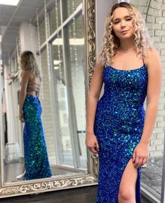 PSY603,Blue Sequin Long Prom Dresses,Spaghetti Straps Mermaid Full Length Evening Dress,Sexy Prom Dress on Storenvy Sparkle Dress Long, Dress Long Formal, Prom Dress Blue, Popular Prom Dresses, Dress Sparkle, Evening Dress Long, Prom Dresses 2023, Dresses Graduation, Blue Prom Dress