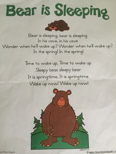 a bear is sleeping book with instructions on how to use it