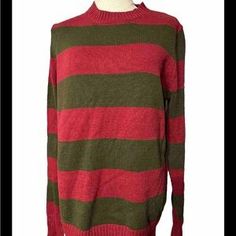 nightmare on elm street | Sweaters | A Nightmare On Elm Street Sweater Mens Small Freddy Krueger Halloween Red | Poshmark