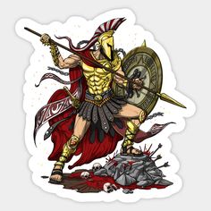 Greek God Ares, God Ares, Spartan Warrior, Greek History, Phone Stickers, Greek God, Greek Gods, Sticker Book, Ancient Greek