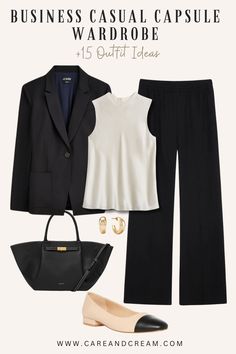 30+ Business Casual Capsule Wardrobe Essentials + Outfit Ideas Fall Business Outfits, Business Capsule Wardrobe