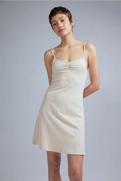 Flared-skirt Camisole Dress - Sweetheart Neckline - Sleeveless - Light beige - Ladies | H&M US 2 Suit Shoes, Camisole Dress, Beauty Magazine, Suits And Jackets, Cardigan Sweater Dress, Blouse Pants, Cardigan Sweater Jacket, Kids Outerwear, Sleepwear & Loungewear