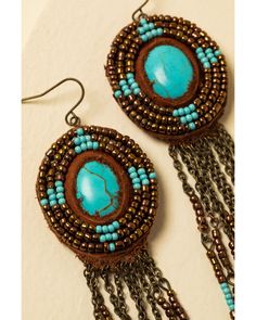 Turquoise Bead Earrings, Beaded Fringe, Turquoise Beads, Diy Jewelry Making, Turquoise Stone, Beaded Earrings, Diy Jewelry, Turquoise, Jewelry Making