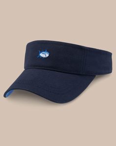 Our most popular Skipjack visor features our embroidered Skipjack logo on the front while the back includes blue "Southern Tide" embroidery with adjustable strap allowing for comfortable wear. Style: 1970 Casual Adjustable Visor With Cotton Sweatband, Casual Sports Brimmed Visor, Casual Sports Visor With Brim, Casual Brimmed Sports Visor, Casual Brimmed Visor In Solid Color, Casual Solid Color Brimmed Visor, Casual Solid Brimmed Visor, Casual Adjustable Visor Baseball Cap, Casual Outdoor Visor With Cotton Sweatband