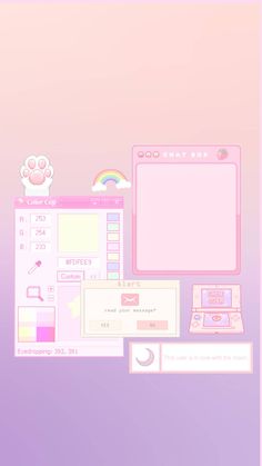 an image of a desktop computer screen with pastel colors