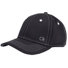 a black hat with white stitching and the word ok written in white on it