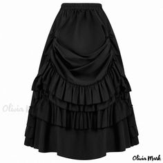 Olivia Mark - Vintage Gothic Victorian Style Renaissance Short Skirt for Stage Performances and Artistic Displays Skirt Pattern Drafting, Pleated Skirt Pattern, Bodycon Maxi Skirt, Red Midi Skirt, Irregular Skirt, Gothic Victorian, Vintage Gothic, Pattern Drafting, Victorian Gothic