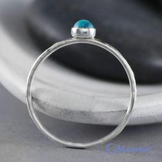 Dainty Silver Blue Topaz Pinky Ring | Moonkist Designs Unique Promise Rings, December Birthstone Ring, Pinky Ring, Blue Topaz Ring, Stacking Ring, Topaz Ring, Blue Rings, Birthstone Ring, Silver Blue