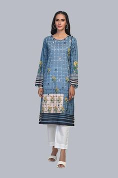 Bonanza Satrangi Rsr211p13 Blue Eid Collection 2021 Lawn Kurti, Bonanza Satrangi, Suits For Wedding, Pakistani Designer Suits, Gul Ahmed, Lawn Shirts, Ladies Clothing, Eid Collection, Pakistani Designers