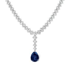 27.00 carat diamond degrade necklace in white gold with pear-shaped sapphire | HJ-GW-N7-2775R | 18 Kt white gold | Certified round diamonds, 5 x 0.50 Ct, of high quality Certified round diamonds, 20 x 0.33 Ct, of high quality Round diamonds, with a total of 12.70 carat, of high quality With removable pendant: Certified round diamond, 1 x 0.50 Ct, of high quality Certified round diamond, 1 x 0.33 Ct, of high quality Round diamonds, with a total of 0.40 Ct, of high quality Sapphire of +/- 5.50 Ct Elegant Sapphire Pear-shaped Necklace, Elegant Pear-shaped Sapphire Necklace, Formal Sapphire Pear-shaped Necklaces, Formal Pear-shaped Sapphire Necklace, White Gold Sapphire Pear-shaped Necklace, White Gold Sapphire Teardrop Necklace, Elegant Sapphire Necklace With Sparkling Stones, Elegant Sapphire Necklaces With Sparkling Stones, Pear-shaped Sapphire Necklace In White Gold