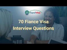 two women sitting at a table talking to each other with the words 70 finance visa interview questions