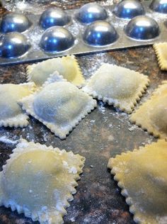 some ravioli sitting on top of a counter