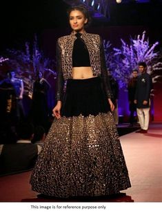 Bollywood Replica LehengaBollywood model black velvet lehenga with real mirror work and embroidery in semi stitch with koti fully stitch ready to wear in free size with real mirror work and choli in banglori silk fabric as unstitch material. No dupatta.Shipping time 5-7 daysBuy this Saree at Kollybollyethnics and make your occasion very special !!. With Express Free Shipping and Custom Stitching, Shop Bollywood model black velvet mirror work lehenga online at kollybollyethnics from India with fr Party Wears, Mirror Work Lehenga, Velvet Lehenga, Black Lehenga, Awards Party, Work Lehenga, Eid Outfits, Fresh Fashion, Indian Party Wear