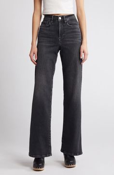 FRAME Le Slim Palazzo High Waist Wide Leg Jeans | Nordstrom Palazzo Jeans, High Waist Wide Leg Jeans, Valentino Designer, Designer Clothes For Men, Free Fabric, Women's Summer Fashion, 70s Fashion, Style Icon, Wide Leg Jeans