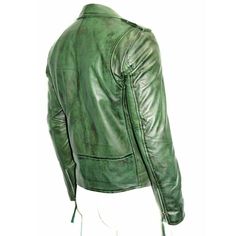 Spread Collar Green Leather Jacket | Biker Belted leather jacket Elevate your style with the Spread Collar Green Leather Jacket, designed for a sleek, modern look. This Biker Belted Leather Jacket combines a vibrant green color with a classic spread collar for a unique, eye-catching appearance. Crafted from high-quality leather, it offers both durability and comfort, making it perfect for various occasions. The belted design enhances its rugged charm, adding a touch of biker-inspired flair. Ideal for those who appreciate both style and functionality, this green leather jacket seamlessly blends fashion with practicality. Embrace the ultimate in trendy and versatile outerwear with the Spread Collar Green Leather Jacket. Leather Jacket Biker, Green Leather Jacket, Women Leather Vest, Gothic Jackets, Shearling Jacket Women, Motorcycle Jacket Women, Everyday Jacket, Distressed Leather Jacket, Collar Shirt Men