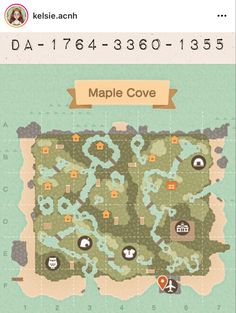 the map for maple cove, which is located in an area with trees and other things