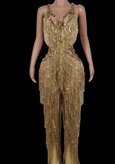 Glamstone: Party Jumpsuit: Meteora Gold Jumpsuit And Romper For Summer Party, Gold Jumpsuits And Rompers For Summer Party, Gold Stretch Jumpsuits And Rompers For Party, Sleeveless Jumpsuits And Rompers For Summer Costume Party, Festival Stage, Party Jumpsuit, Party Rompers, Bare Beauty, Stage Costume