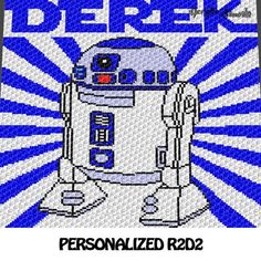 a star wars r2d2 poster with the words, personalized r2d2