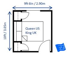 a floor plan for a king size bedroom