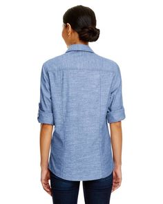 Ladies Chambray Woven Shirt - LIGHT DENIM - M | Burnside Women's Chambray Woven Shirt in Light Denim Size Medium Office Apparel, Light Denim Shirt, Work Shirts, Light Denim, Office Outfits, Denim Shirt, Chambray, Denim Button Up, Button Up Shirts