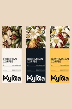 Step into the colorful world of KYMA Coffee Roasters, meticulously designed by Xavier Esclusa Trias. This stunning brand identity captures the essence of exotic coffee origins through vivid, botanical illustrations and sleek, contemporary packaging.  🌺☕ - Fivestar Branding Agency Is A Design and Branding Agency. This Work Belongs to The Accredited Artist and Is Curated For Inspiration Only
 #BrandIdentity #CoffeeBranding #CoffeePackaging #PackagingDesign #InnovativeBranding #Typography Cafe Brand Identity, Coffee Brand Identity, Arabic Illustration, Illustrated Branding, Retro Template, Premium Background, Frame Invitation, Christmas Package