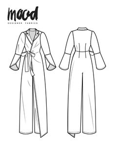 the sewing pattern for an unlined jumpsuit