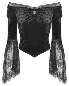 Gothic Party Tops With Lace Sleeves, Gothic Tops With Lace Trim For Fall, Black Velvet Top, Dark In Love, Victorian Goth, Victorian Lace, Velvet Top, Velvet Lace