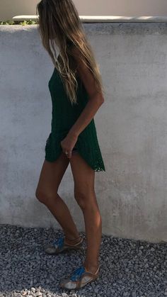 this cute beach cover up dress is knitted using a 100% Cotton, in a vibrant emerald green The knit is loose, with a very subtle flare around the bottom hemline, which gives the dress a little swing, and what woman doesn't enjoy a little swing,  the cotton mix makes this dress perfect when hanging out at the beach, as it' keeps you cool, along with the loose knit, which allows your body to breath in the midday sun.      The dress I'm wearing in these images fits a 33" chest. 5ft.6" tall.  Larger sizes are available upon request Made to order please allow 2 weeks from order to dispatch Other colors are available,  send me a convo with your choice, or request to see the color chart Dark Green Mini Dress For Summer, Green Beachwear Mini Dress For Vacation, Green V-neck Crochet Dress For Summer, Green Mini Dress For Summer Beach, Green Bohemian Crochet Dress For Spring, Green V-neck Beachy Dresses, Green Mini Length Beach Dress For Vacation, Green Summer Beachwear Mini Dress, Green Cover-up For Summer Beach Party