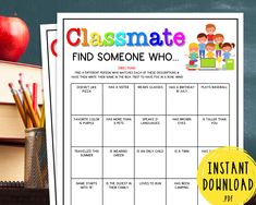 a classroom timetable with an apple, books and pencils next to it on a desk