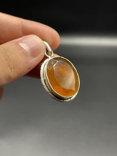 92.5 Sterling Silver Pendant With Natural Orange Agate Stone Orange Agate, Old Jewelry, Antique Earrings, Agate Pendant, Agate Stone, Turquoise Stone, Sterling Silver Pendant, Sterling Silber, Sterling Silver Pendants