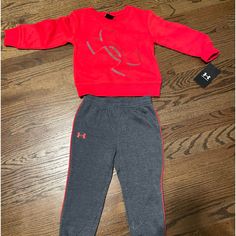 Nwt Red & Greg Under Armour Sweatsuit For Toddler Red Sports Sets For Winter, Red Winter Sports Sets, Red Long Sleeve Sports Sets, Zip Hoodie Outfit, Bodysuit And Shorts, Under Armour Outfits, Camouflage Outfits, Sports Bra And Leggings, Under Armour Girls