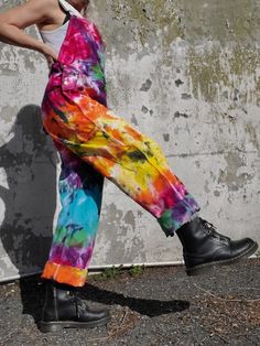 Groovy Tie Dye Overalls, Unisex, Dickie's - Etsy Fun Outfits Aesthetic, Tye Dye Outfits, Tie Dye Aesthetic, Tie Dye Overalls, Overalls Aesthetic, Pride Festival, 90s Clothing, Overalls Outfit, Future Wardrobe