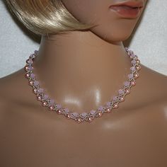 Elegant and extravagant pearl necklace with glass pearls in the colors pink and lilac, hand-threaded. With magnetic closure. This necklace lies wonderfully on the neck, is very light, not a mass product and for all women who love something special. Elegant Pink Beaded Necklaces With Round Beads, Elegant Pink Beaded Crystal Necklaces, Elegant Pink Crystal Necklaces For Weddings, Elegant Pink Beaded Necklace With Round Beads, Pink Crystal Necklaces For Wedding, Handmade Pink Pearl Necklace For Wedding, Handmade Pink Bridal Necklace With Round Beads, Pink Beaded Bridal Necklace With Round Beads, Elegant Pink Pearl Beaded Necklace