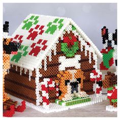 a christmas gingerbread house made out of legos