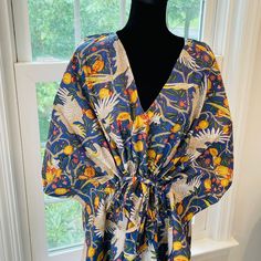 This Kaftan, Made From Incredibly Soft And Lightweight Cotton, Is Versatile For Many Occasions. Perfect For A Swimsuit Cover Up On The Beach Or By The Pool, With Shorts And A Tank Top Or Over A Summer Dress. Can Be Also Worn With A Glam Belt For A More Dressed Up Look For Lunch. It Compliments All Body Types With Its Long, Hangs Loose Design. It Can Be Worn In Many Different Stylish Ways To Make You Look Your Best! The Cotton Tie Accent At The Waist Makes It Easy For You To Wear. Kaftan Item Det Dress Loungewear, Beach Caftan, Poncho Dress, Cotton Kaftan, Bridesmaid Gown, Kaftan Dress, Look Your Best, Swimsuit Cover, Body Types