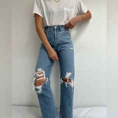 Nwt Agolde Jeans Size 26 No Flaws Just Never Wore Them Look Boho Chic, Agolde Jeans, Loose Fit Jeans, Mode Inspiration, Outfits Casuales, Ripped Jeans, Vintage Denim, Everyday Outfits, Jeans Fit