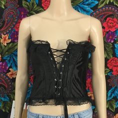 Size Medium Bust 28 Inches Length 13 Inches Never Worn! Excellent! Lace Up Corset, Sleepwear Women, Women's Intimates, Black Color, Lace Up, Size Medium, Lace, Women Shopping, Color