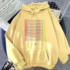 Bts Merch Dynamite Hoodie Brand New Never Worn Bundle To Save! Smoke Free Home Yellow Hoodie Sweatshirt For Spring, Trendy Yellow Hoodie For Spring, Trendy Yellow Spring Hoodie, Yellow Letter Print Crew Neck Hoodie, Yellow Crew Neck Hoodie With Letter Print, Trendy Yellow Hoodie With Drawstring, Trendy Yellow Sweatshirt With Letter Print, Trendy Yellow Sweatshirt With Drawstring Hood, Yellow Hooded Sweatshirt For Spring