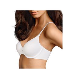 You'll be hopelessly devoted to the comfort of this microfiber bra. Features silky soft fabric and lightly padded cups that shape your breasts for a great fit. Contour/t-shirt bra has underwires that support the breasts for an even, smooth shape. Seamless cups have light foam padding. Center panel has delicate bow for pretty touch. Silky soft microfiber sides and back have covered elastic edges for a custom fit. Wide-set covered elastic straps adjust in the back with coated metal hardware. Back Classic Underwire Bra With Soft Touch, Hopelessly Devoted, Maidenform Bras, Gorgeous Lingerie, Instyle Magazine, Magazine Online, Bra Types, Demi Bra, Khloe Kardashian