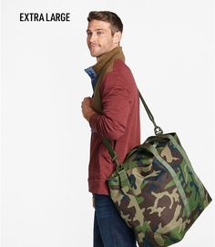 Zip Hunter's Tote Bag With Strap, Camo | Packs, Bags & Vest Packs at L.L.Bean Inside Bag, Duffle Bags, Water Resistant Fabric, Zipper Top, Travel Tote, Ll Bean, Poncho Liner, Clean Water, L L Bean