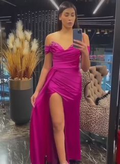 Sexy Blue Long Off-the-shoulder High Split Evening Dresses – misshow.com Red Chocolate, Mermaid Fashion, Stretch Satin, Pink Pearl, Pink Candy, Dusty Pink, Occasion Dresses, Red Formal Dress, Strapless Dress Formal