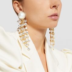 Unique Alessandra Rich Clip On Earrings. Gold Tone With Pearl And Crystals. New Without Tags. Elegant White Crystal Pearl Earrings, White Clip-on Pearl Earrings Fine Jewelry, Luxury Pearl Drop Earrings For Evening, White Crystal Chandelier Earrings For Formal Occasions, Exquisite White Pearl Earrings For Party, Exquisite White Pearl Earrings For Evening, White Clip-on Earrings For Formal Occasions, Formal White Crystal Chandelier Earrings, White Glamorous Chandelier Earrings For Party