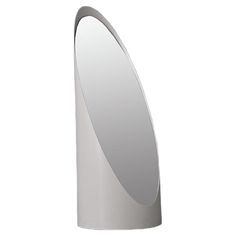 an oval shaped mirror is shown against a white background