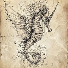 Seahorse Detailed Tattoo Designs Detailed Tattoo Designs, Seahorse Drawing, Seahorse Tattoo, Henna Stencils, Detailed Tattoo, Muse Art, Leg Sleeves, Henna Art, Fun Events