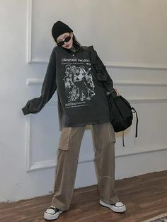 Hoodies Y2k, Hoodies Aesthetic, Streetwear Fits, Oversized Streetwear, Women Hoodies, E Girl, Grunge Vintage, Harajuku Streetwear, Preppy Aesthetic