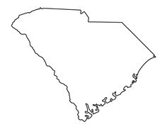 a black and white map of the state of south carolina