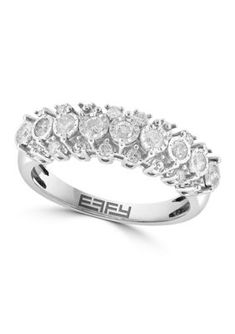 Radiating with a magnificent glow, this gorgeous sterling silver ring from Effy is highlighted by 17 diamonds for an elegant finish. | Effy 1/2 ct. t.w. Diamond Miracle Set Ring in Sterling Silver, 7 Set Ring, Sterling Silver Ring, Ring Sets, Silver Ring, Sterling Silver Rings, Jewelry Rings, Silver Rings, Fine Jewelry, Diamonds