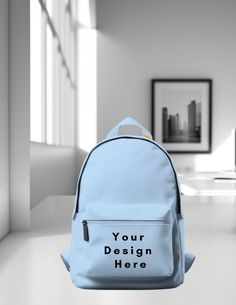 Customizable Standard Backpack For Back To School, Customizable Daily Use Backpack, Customizable Rectangular Backpack For Daily Use, Customizable Blue Standard Backpack, Customizable Casual Bags For Back To School, Customizable White Standard Backpack, Casual Customizable Bags For Back To School, Mockup Packaging, Bag Mockup